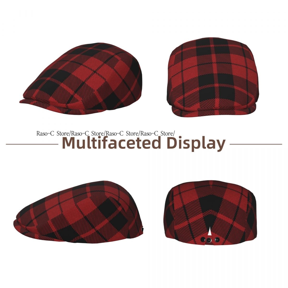 Adult Flat Cap Red Plaid Tarta - Newsboy Cap Ivy recension och pris