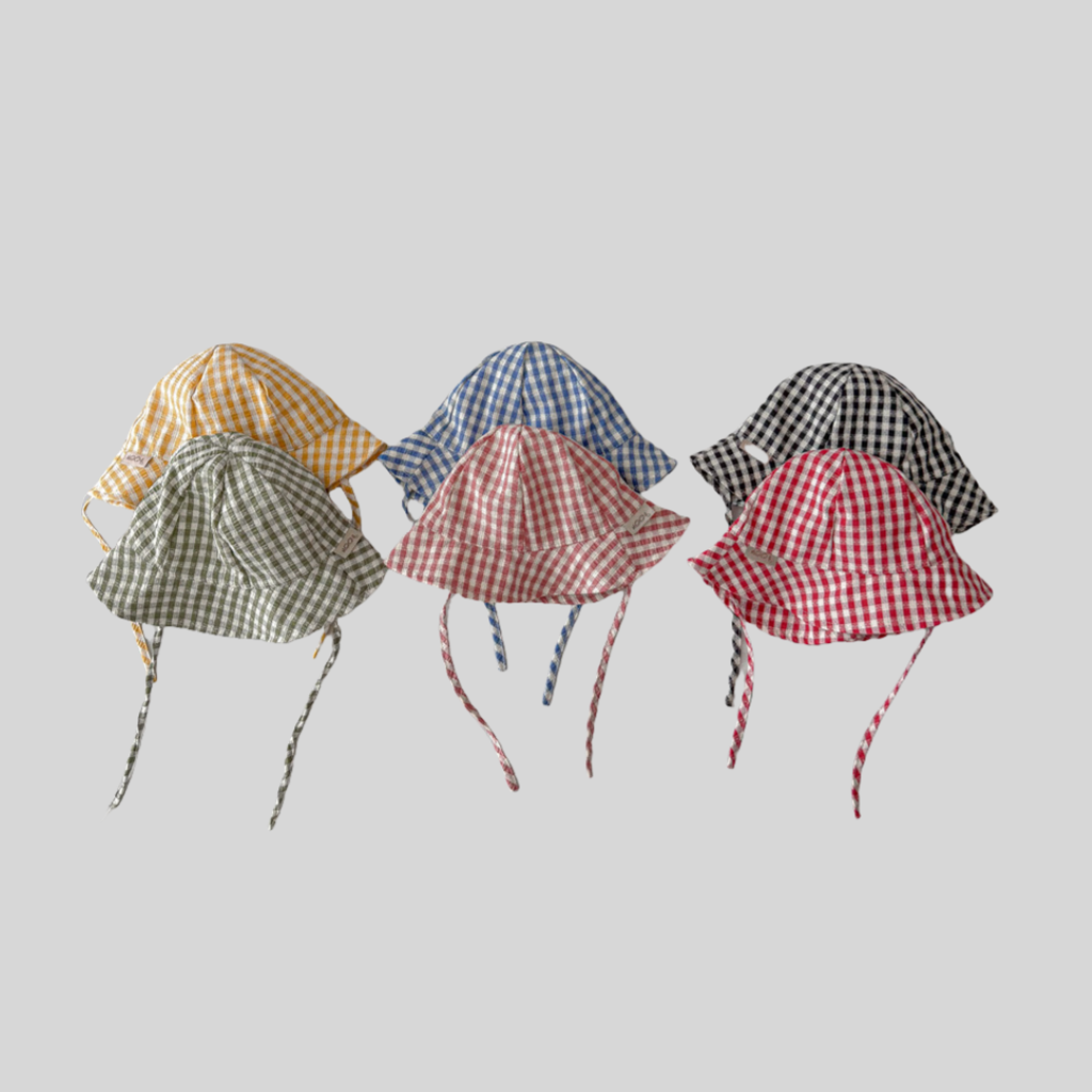 Ins Style Plaid Baby Bucket Ha - Bucket Hat Cotton recension och pris